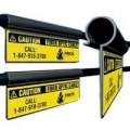 Caution Fiber Optic Cable Clipper Labels, 6" Long, Black on Yellow