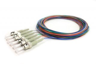 FIB 6 Fiber 900um Pigtail, Multimode 62.5um OM1, ST/PC, Beige Boots, 3 Meters