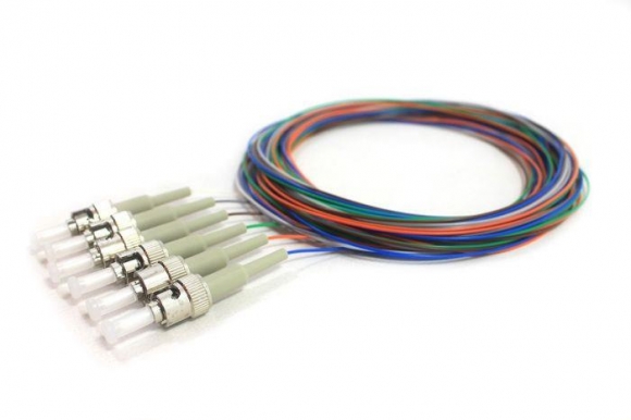 FIB 6 Fiber 900um Pigtail, Multimode 62.5um OM1, ST/PC, Beige Boots, 3 Meters