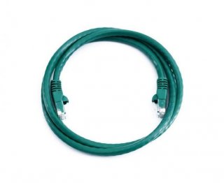 FIB Copper Cat 5e Patch Cable with Boots 7ft Green