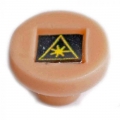 FIB Dust Cap Mating Sleeve Adapter ST with Warning Label Beige Round Head - 100 Pack
