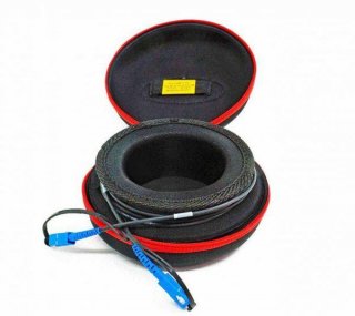 FIB Launch Disc Style #1 100 meters Singlemode SMF28 Ultra, 1.5 meter Pigtails, SC/UPC Connectors Both Ends