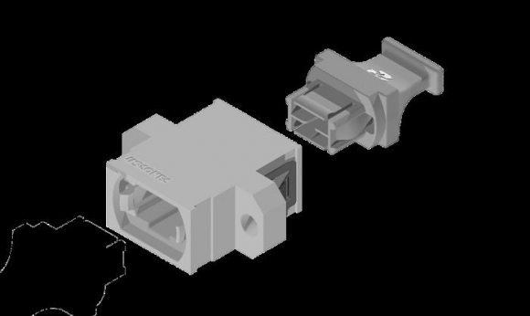 MTP Adapter, Gray, Standard Footprint, Full Flange Aligned  MTP Adapter, Gray, Standard Footprint, Full Flange Aligned
