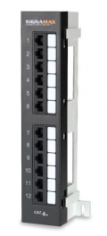 SIGNAMAX Copper Patch Panel 12-Port Category 6 with 89D Bracket