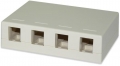 SIGNAMAX Keystone Surface-Mount Multimedia Box 4 Port Light Ivory
