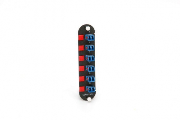 CORNING Adapter Panel CCH Singlemode Loaded with (6) Duplex LC UPC Adapters (12-Fiber) Ceramic Insert