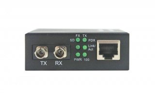 FIB 10/100 Media Converter ST/MM 2km Dual Fiber