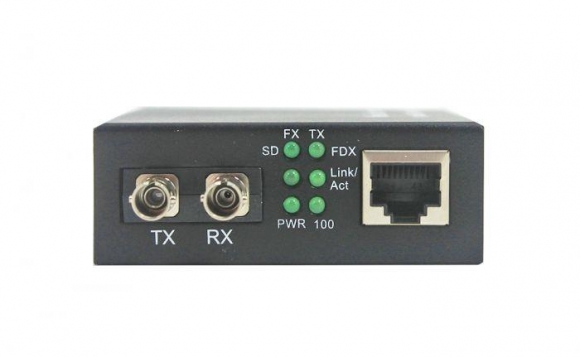 FIB 10/100 Media Converter ST/MM 2km Dual Fiber