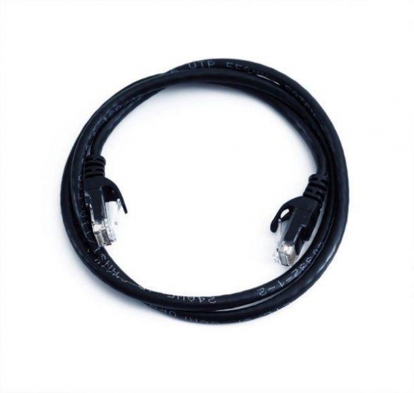 FIB Copper Cat 5e Patch Cable with Boots 10ft Black  FIB Copper Cat 5e Patch Cable with Boots 10ft Black