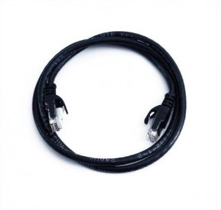 FIB Copper Cat 5e Patch Cable with Boots 15ft Black