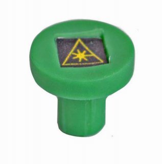 FIB Dust Cap Mating Sleeve Adapter FC with Warning Label Green Round Head - 100 Pack