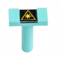 FIB Dust Cap Mating Sleeve Adapter LC with Warning Label Aqua Square Head - 100 Pack