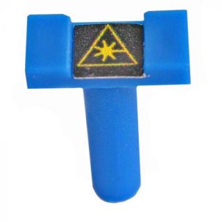 FIB Dust Cap Mating Sleeve Adapter LC with Warning Label Blue Square Head - 100 Pack