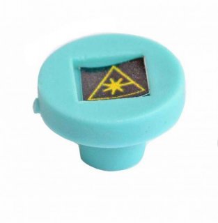 FIB Dust Cap Mating Sleeve Adapter ST with Warning Label Aqua Round Head - 100 Pack