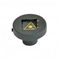 FIB Dust Cap Mating Sleeve Adapter ST with Warning Label Black Round Head - 100 Pack