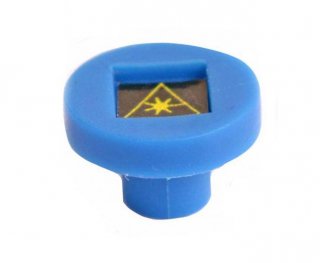 FIB Dust Cap Mating Sleeve Adapter ST with Warning Label Blue Round Head - 100 Pack