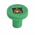 FIB Dust Cap Mating Sleeve Adapter ST with Warning Label Green Round Head - 100 Pack