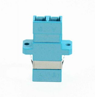 FIB LC 10Gig Adapter Duplex Aqua Multimode - with Flange, Style 3, SC Footprint