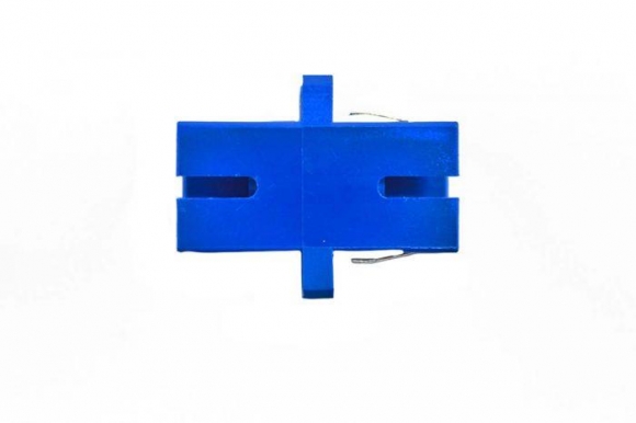 FIB SC Adapter Simplex Blue Singlemode or Multimode - with Flange, Style 3 FIB SC Adapter Simplex Blue Singlemode or Multimode - with Flange, Style 3