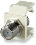 SIGNAMAX Keystone Module BNC Feed Thru Light Ivory