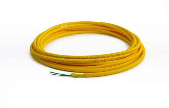 TLC 2 Fiber SM SMF28 Ultra Distribution Fiber Optic Cable Riser Yellow 4.4mm OD  TLC 2 Fiber SM SMF28 Ultra Distribution Fiber Optic Cable Riser Yellow 4.4mm OD