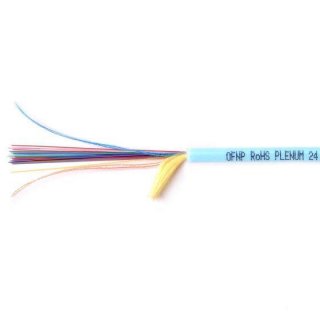 TLC 24 Fiber MM 50um OM3 High Density Fiber Optic Cable Plenum Aqua 2.95mm OD