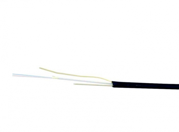 TLC Flat Drop Cable Dry Singlemode SMF28 Ultra Fiber 12 Fiber Polyethylene Black