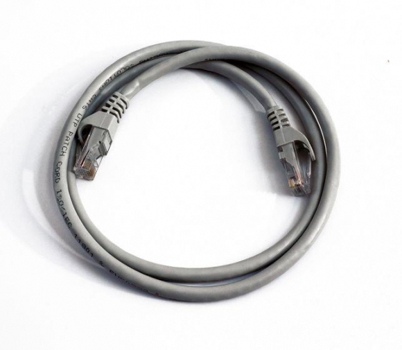 FIB Copper Cat 5e Patch Cable with Boots 3ft Gray