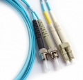 FIB Fiber Optic Patch Cable, LC PC to ST PC, 1 meter, 1.6mm Duplex MM ClearCurveOM3 Fiber