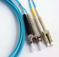 FIB Fiber Optic Patch Cable, LC PC to ST PC, 10 meters, 1.6mm Duplex MM ClearCurveOM3 Fiber