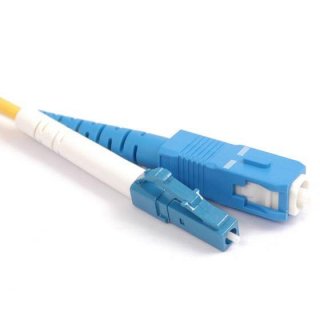 FIB Fiber Optic Patch Cable, LC to SC UPC-UPC, 10 meters, 1.6mm Simplex SM SMF-28 Ultra Fiber