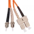 FIB Fiber Optic Patch Cable, ST PC to SC PC, 1 meter, 3mm Duplex MM ClearCurveOM2 Fiber