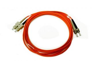 FIB Fiber Optic Patch Cable, ST PC to SC PC, 2 meters, 3mm Duplex MM ClearCurveOM2 Fiber