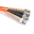 FIB Fiber Optic Patch Cable, ST PC to ST PC, 3 meters, 3mm Duplex MM ClearCurveOM2 Fiber