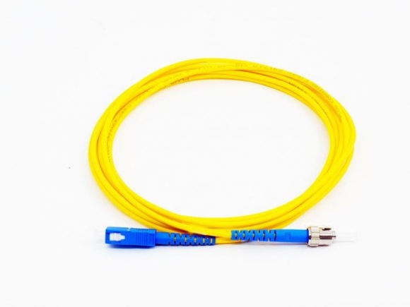 FIB Fiber Optic Patch Cable, ST to SC UPC-UPC, 3 meters, 3mm Simplex SM SMF-28 Ultra Fiber  FIB Fiber Optic Patch Cable, ST to SC UPC-UPC, 3 meters, 3mm Simplex SM SMF-28 Ultra Fiber
