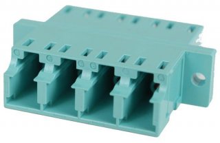 FIB LC Adapter Quad Aqua Multimode - No Flange, SC Duplex Footprint