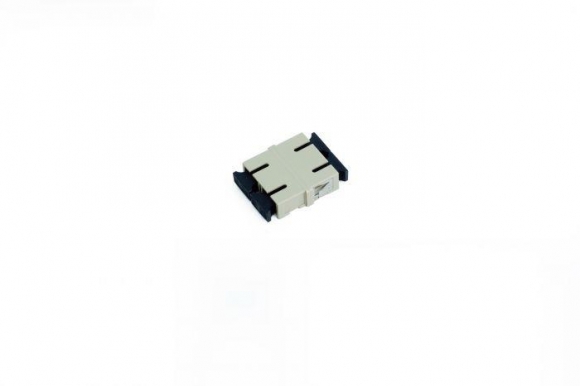 FIB SC Duplex MM Adapter, Phosphorous Bronze, Beige, No Flange