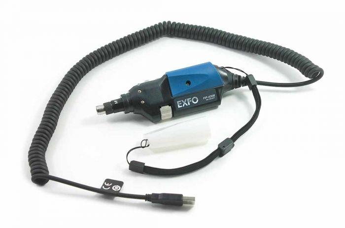 EXFO Digital Video Inspection Probe FIP430B USB Automated Pass/Fail Analysis Software Auto Center Auto Capture Auto Detect Triple Magnification UPC Connector & Adapter Tips