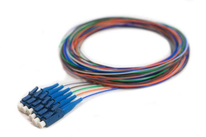 FIB 6 Fiber 900um Pigtail, SM, LC/UPC, Blue Boots, 3 Meters