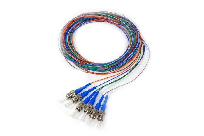 FIB 6 Fiber 900um Pigtails, SM, ST/UPC, Blue Boots, 3 Meters
