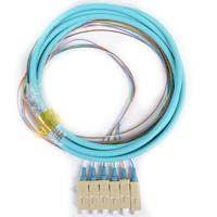 FIB Distribution Pigtail 6 Fiber Multimode (50um OM3) SC/UPC Aqua Boots 3 Meters
