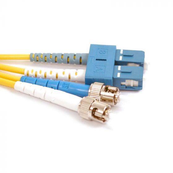 FIB Fiber Optic Patch Cable, ST UPC to SC UPC, 1 meter, 3mm Duplex SM SMF-28 Ultra Fiber