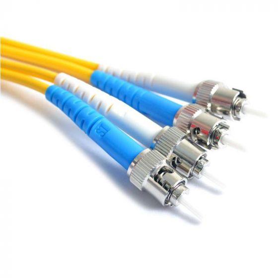 FIB Fiber Optic Patch Cable, ST to ST UPC-UPC, 3 meters, 3mm Duplex SM SMF-28 Ultra Fiber  FIB Fiber Optic Patch Cable, ST to ST UPC-UPC, 3 meters, 3mm Duplex SM SMF-28 Ultra Fiber