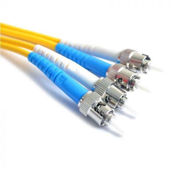FIB Fiber Optic Patch Cable, ST to ST UPC-UPC, 5 meters, 3mm Duplex SM SMF-28 Ultra Fiber  FIB Fiber Optic Patch Cable, ST to ST UPC-UPC, 5 meters, 3mm Duplex SM SMF-28 Ultra Fiber