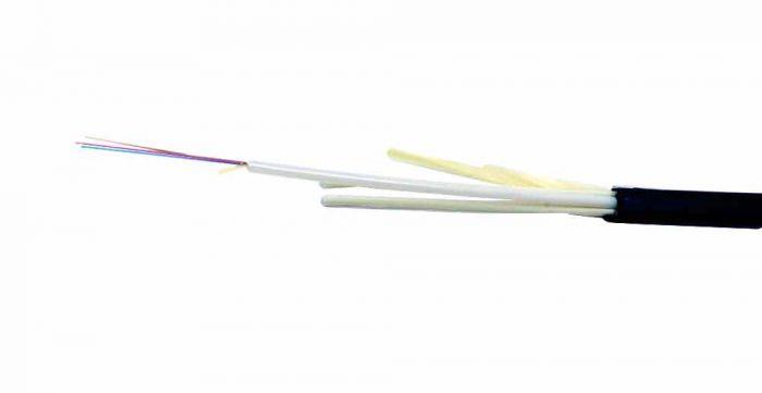 FIB Flat Drop Cable Dry Singlemode SMF28 Ultra Fiber 12 Fiber Polyethylene Black