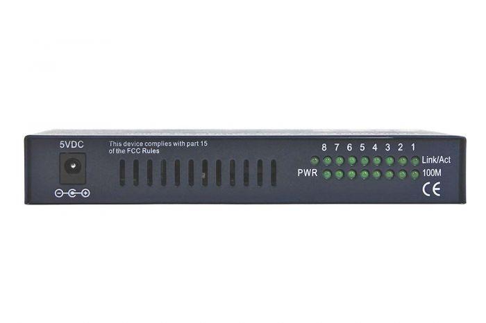 FIB Media Switch SC Singlemode (1) Fiber Port & (7) 10/100 Twisted Pair Ports 8-Port