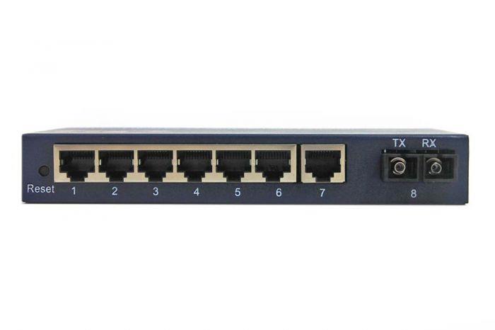 FIB Media Switch SC Singlemode (1) Fiber Port & (7) 10/100 Twisted Pair Ports 8-Port