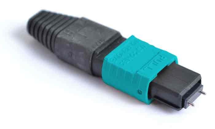 US Conec MTP Connector Multimode 12 Fiber Elite Oval Ribbon-Aqua, Male