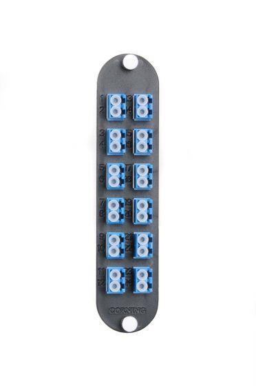 CORNING Adapter Panel CCH Singlemode Loaded with (12) Duplex LC/UPC Adapters (24-Fiber) Ceramic Insert  CORNING Adapter Panel CCH Singlemode Loaded with (12) Duplex LC/UPC Adapters (24-Fiber) Ceramic Insert