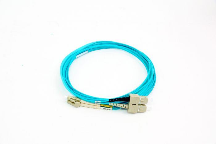 FIB Fiber Optic Patch Cable, LC PC to SC PC, 5 meters, 1.6mm Duplex MM ClearCurveOM3 Fiber